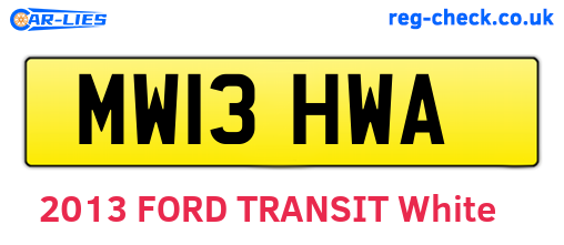 MW13HWA are the vehicle registration plates.