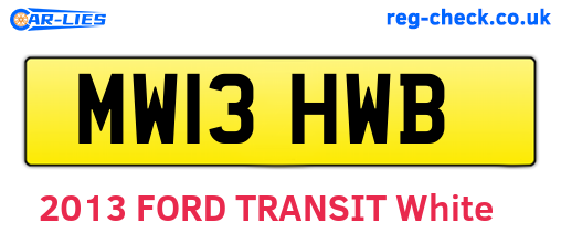 MW13HWB are the vehicle registration plates.