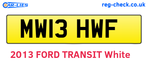 MW13HWF are the vehicle registration plates.