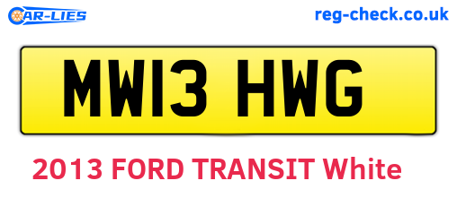 MW13HWG are the vehicle registration plates.