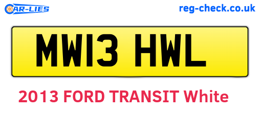MW13HWL are the vehicle registration plates.