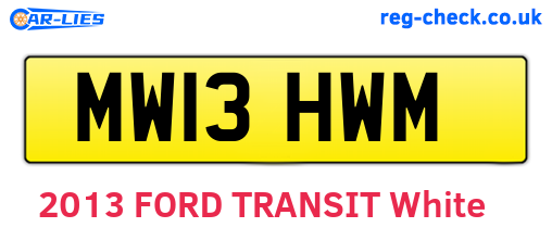MW13HWM are the vehicle registration plates.