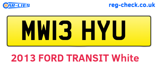MW13HYU are the vehicle registration plates.