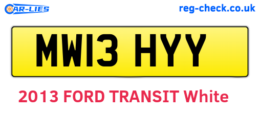 MW13HYY are the vehicle registration plates.
