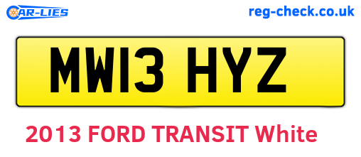 MW13HYZ are the vehicle registration plates.