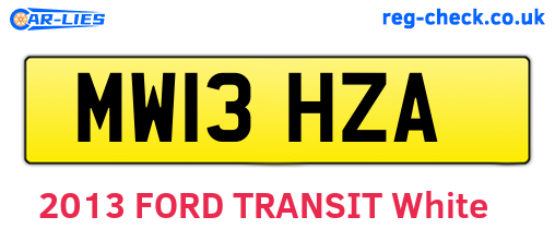 MW13HZA are the vehicle registration plates.