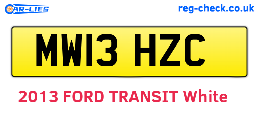 MW13HZC are the vehicle registration plates.
