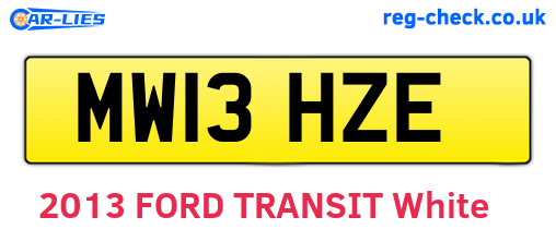 MW13HZE are the vehicle registration plates.