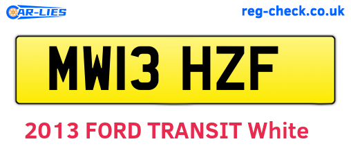 MW13HZF are the vehicle registration plates.