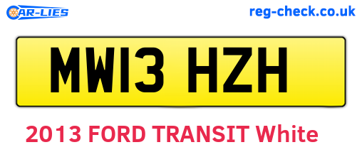 MW13HZH are the vehicle registration plates.