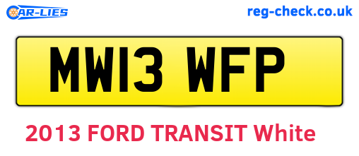 MW13WFP are the vehicle registration plates.
