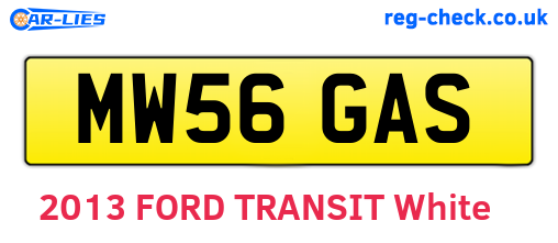 MW56GAS are the vehicle registration plates.
