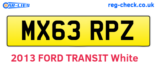 MX63RPZ are the vehicle registration plates.