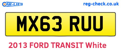 MX63RUU are the vehicle registration plates.