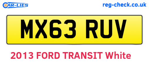 MX63RUV are the vehicle registration plates.