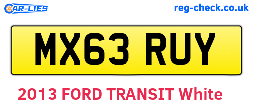 MX63RUY are the vehicle registration plates.