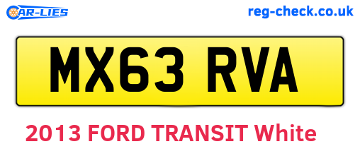 MX63RVA are the vehicle registration plates.