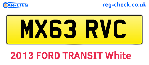 MX63RVC are the vehicle registration plates.