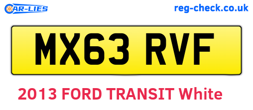 MX63RVF are the vehicle registration plates.