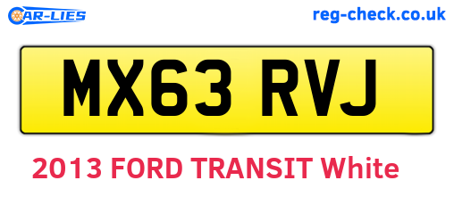 MX63RVJ are the vehicle registration plates.