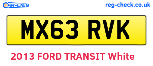 MX63RVK are the vehicle registration plates.