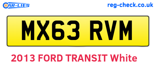 MX63RVM are the vehicle registration plates.