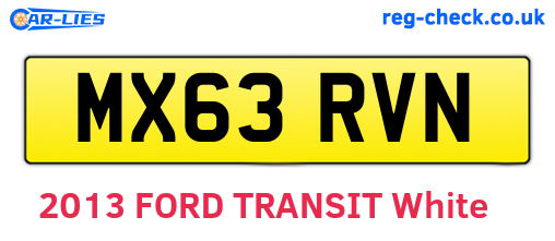 MX63RVN are the vehicle registration plates.
