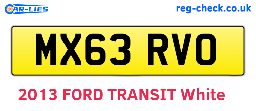 MX63RVO are the vehicle registration plates.