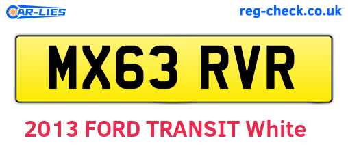MX63RVR are the vehicle registration plates.