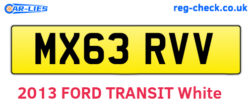 MX63RVV are the vehicle registration plates.