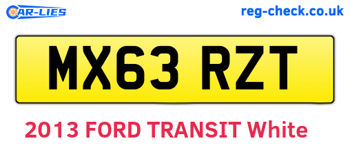 MX63RZT are the vehicle registration plates.