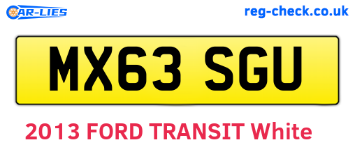 MX63SGU are the vehicle registration plates.