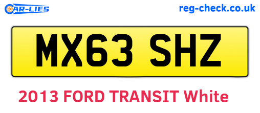 MX63SHZ are the vehicle registration plates.