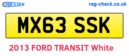 MX63SSK are the vehicle registration plates.
