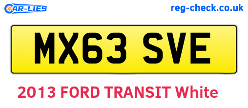 MX63SVE are the vehicle registration plates.