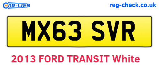 MX63SVR are the vehicle registration plates.