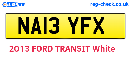 NA13YFX are the vehicle registration plates.