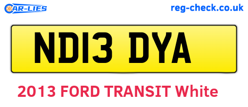 ND13DYA are the vehicle registration plates.