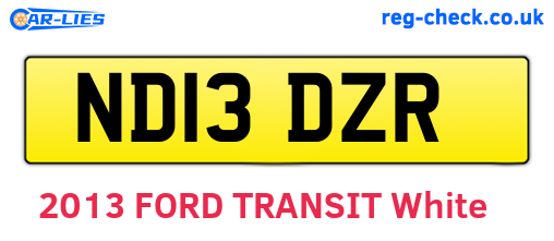 ND13DZR are the vehicle registration plates.