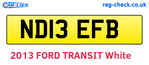 ND13EFB are the vehicle registration plates.