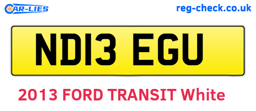 ND13EGU are the vehicle registration plates.