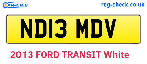 ND13MDV are the vehicle registration plates.