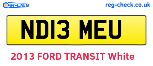 ND13MEU are the vehicle registration plates.