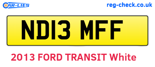 ND13MFF are the vehicle registration plates.