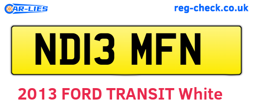 ND13MFN are the vehicle registration plates.