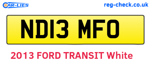 ND13MFO are the vehicle registration plates.