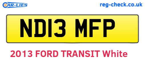 ND13MFP are the vehicle registration plates.