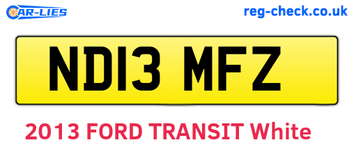 ND13MFZ are the vehicle registration plates.