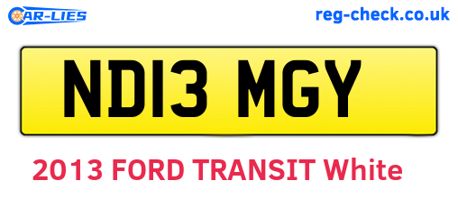 ND13MGY are the vehicle registration plates.