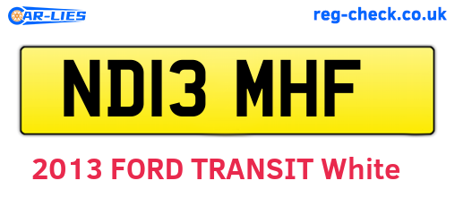 ND13MHF are the vehicle registration plates.